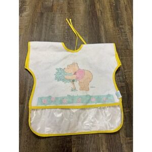 Vintage Winnie The Pooh Coverall Bib Crumb Catcher First Years Disney Ladybugs